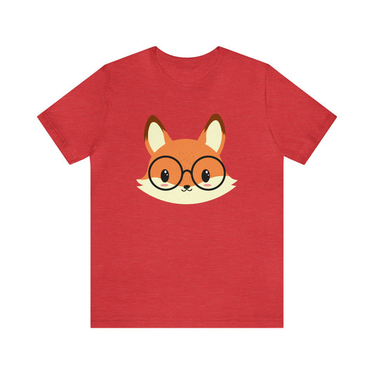 A Fox With Glasses Unisex Jersey Short Sleeve Tee