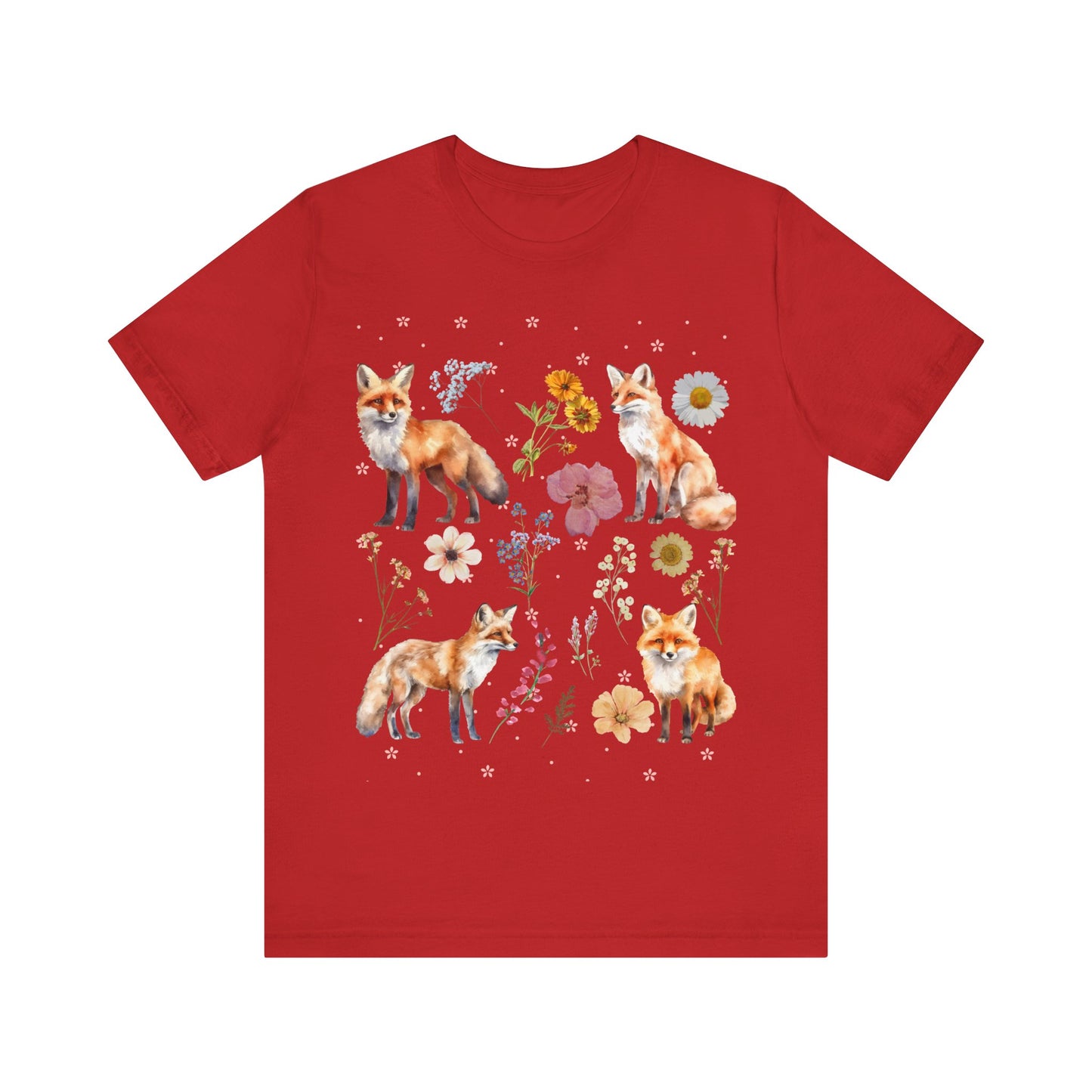 Flower Foxes Unisex Jersey Short Sleeve Tee