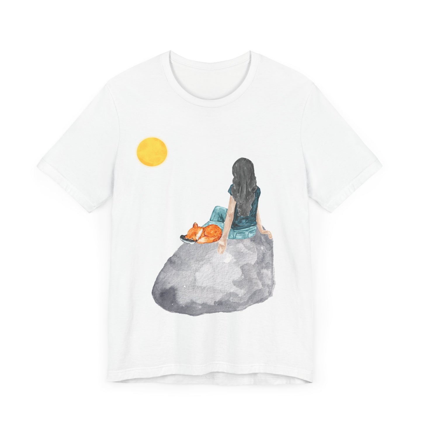 A Girl, A Fox and the Moon Unisex Jersey Short Sleeve Tee