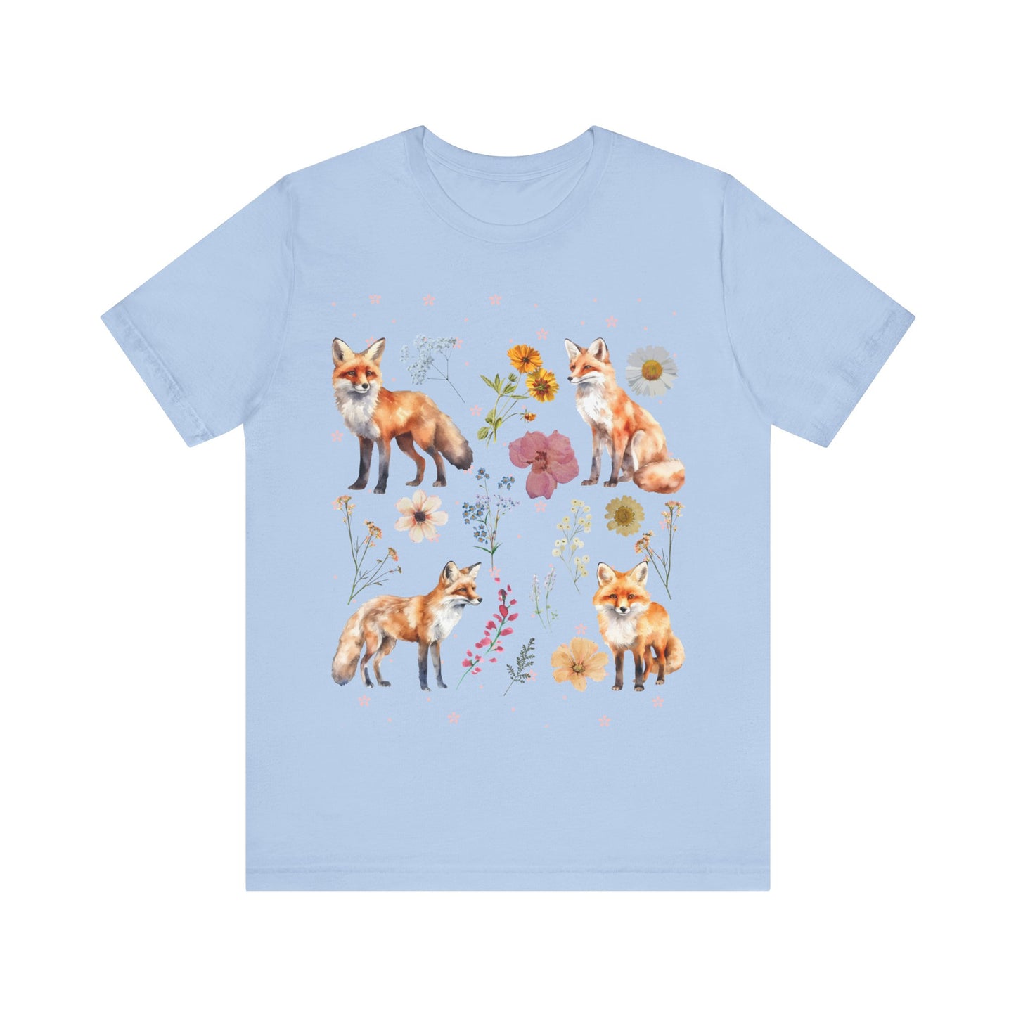 Flower Foxes Unisex Jersey Short Sleeve Tee