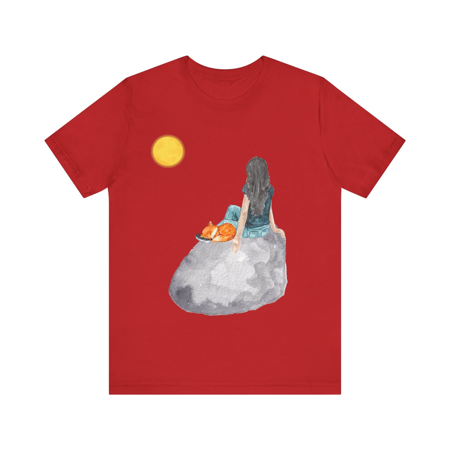 A Girl, A Fox and the Moon Unisex Jersey Short Sleeve Tee