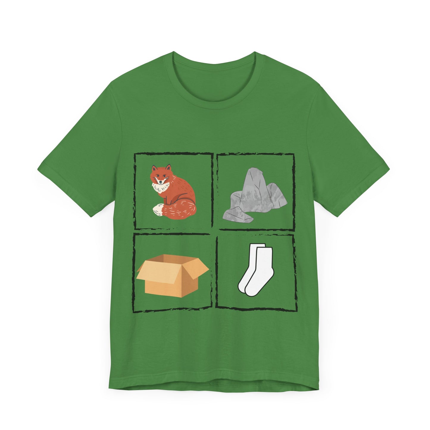 Fox, Rocks, Box, Socks Unisex Jersey Short Sleeve Tee