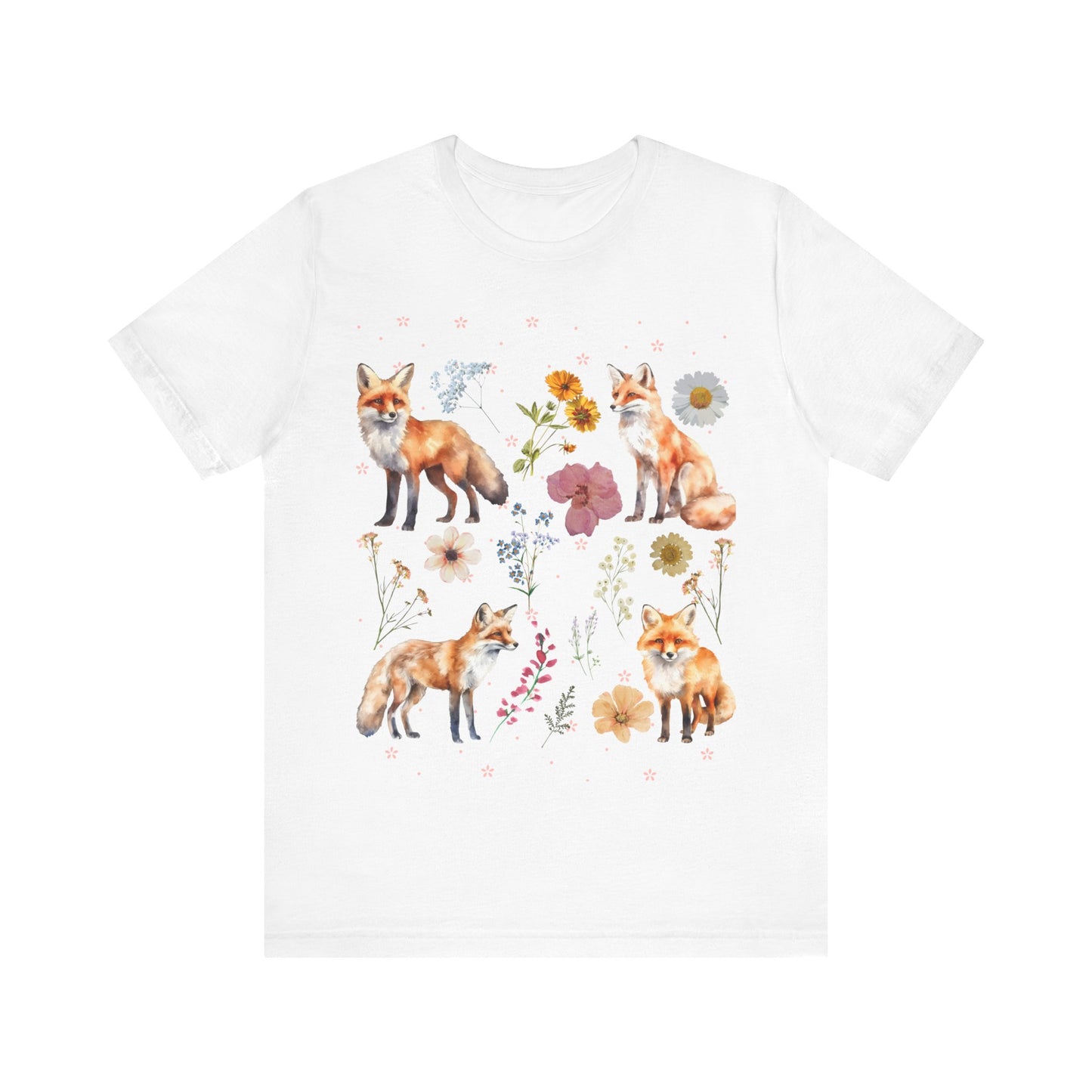 Flower Foxes Unisex Jersey Short Sleeve Tee