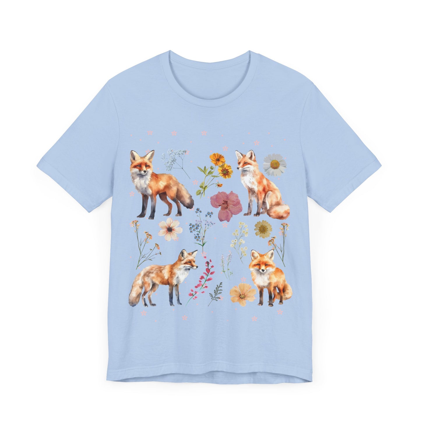 Flower Foxes Unisex Jersey Short Sleeve Tee