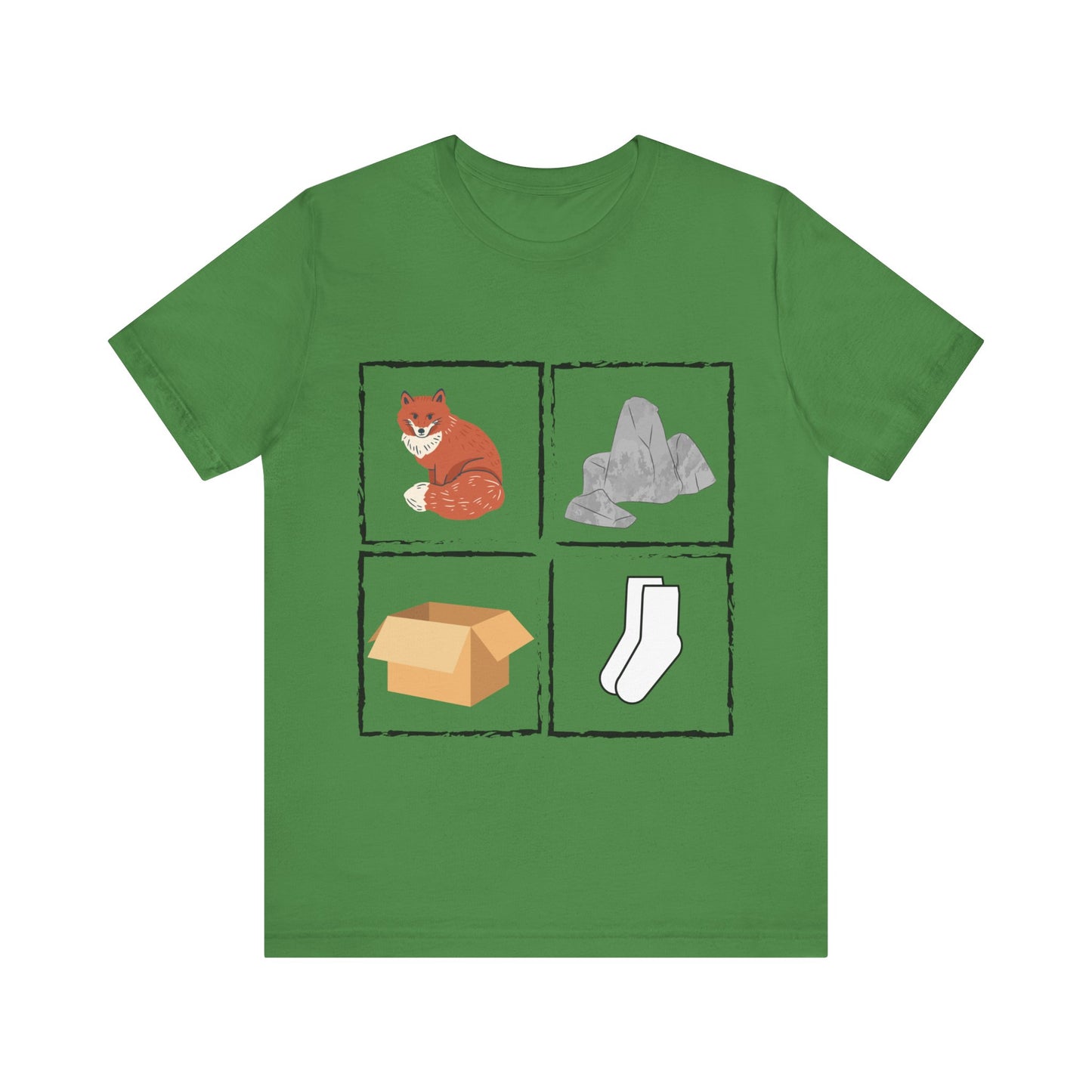 Fox, Rocks, Box, Socks Unisex Jersey Short Sleeve Tee