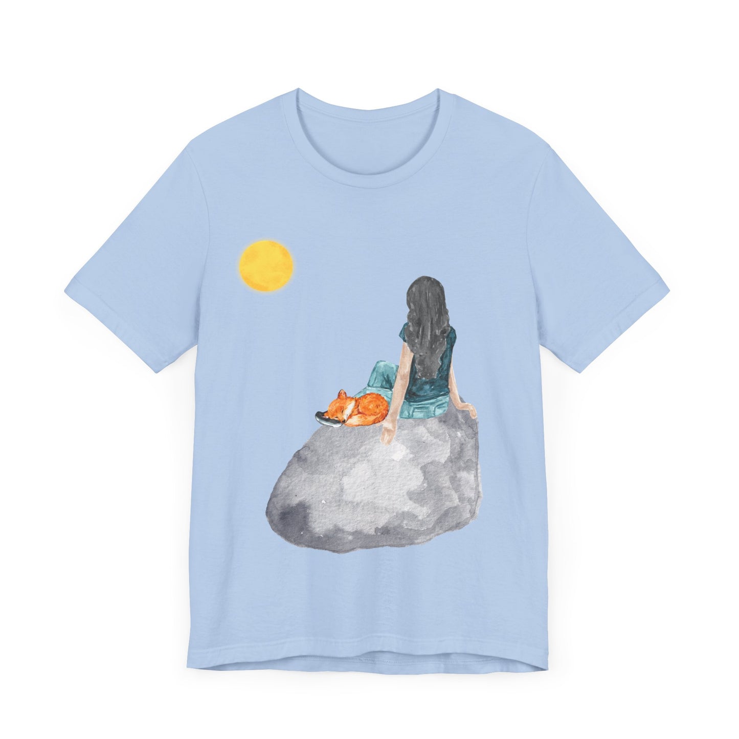 A Girl, A Fox and the Moon Unisex Jersey Short Sleeve Tee