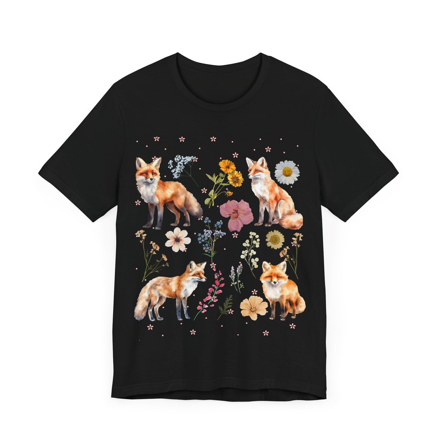 Flower Foxes Unisex Jersey Short Sleeve Tee