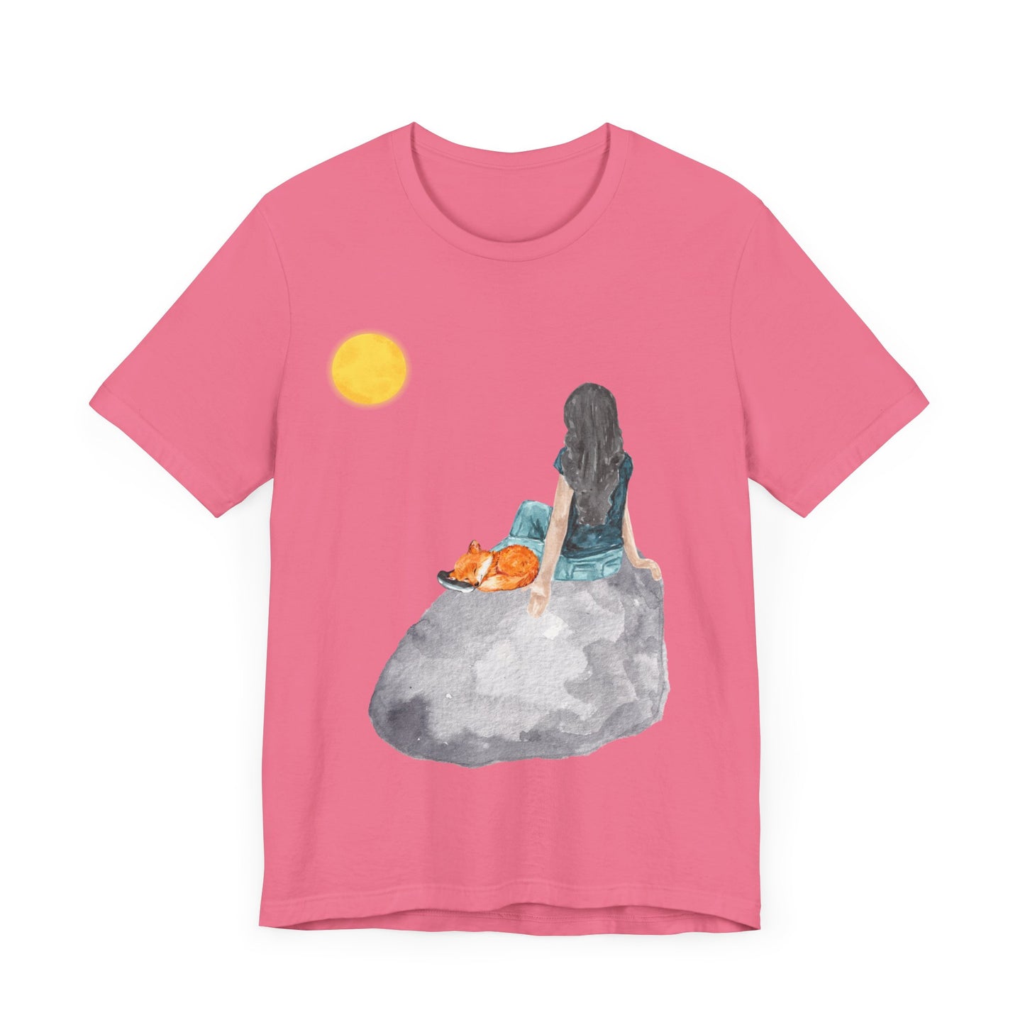 A Girl, A Fox and the Moon Unisex Jersey Short Sleeve Tee