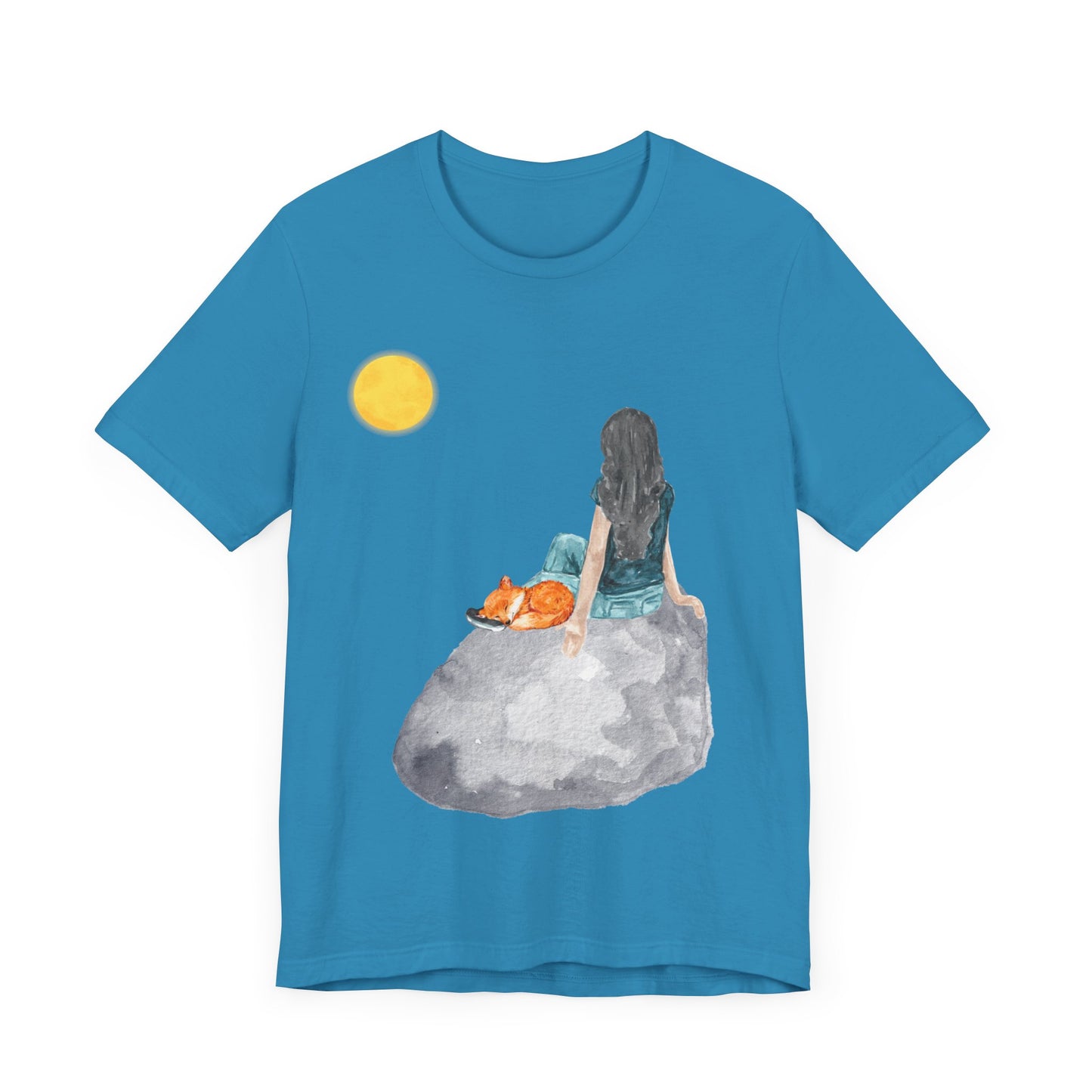 A Girl, A Fox and the Moon Unisex Jersey Short Sleeve Tee