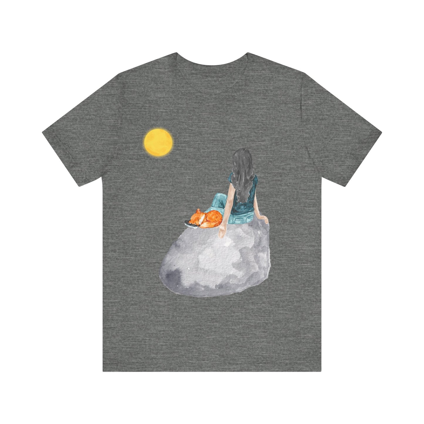 A Girl, A Fox and the Moon Unisex Jersey Short Sleeve Tee