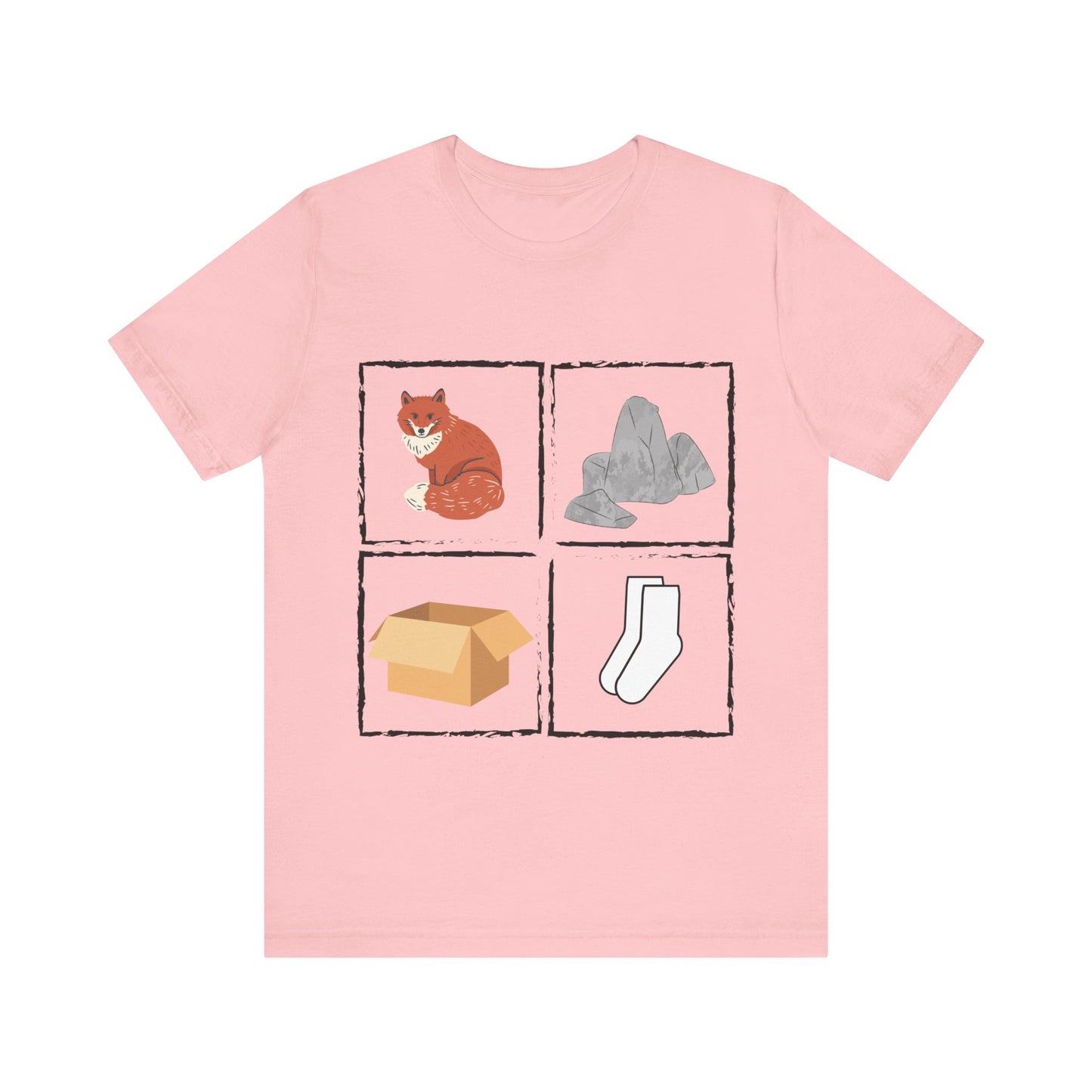 Fox, Rocks, Box, Socks Unisex Jersey Short Sleeve Tee