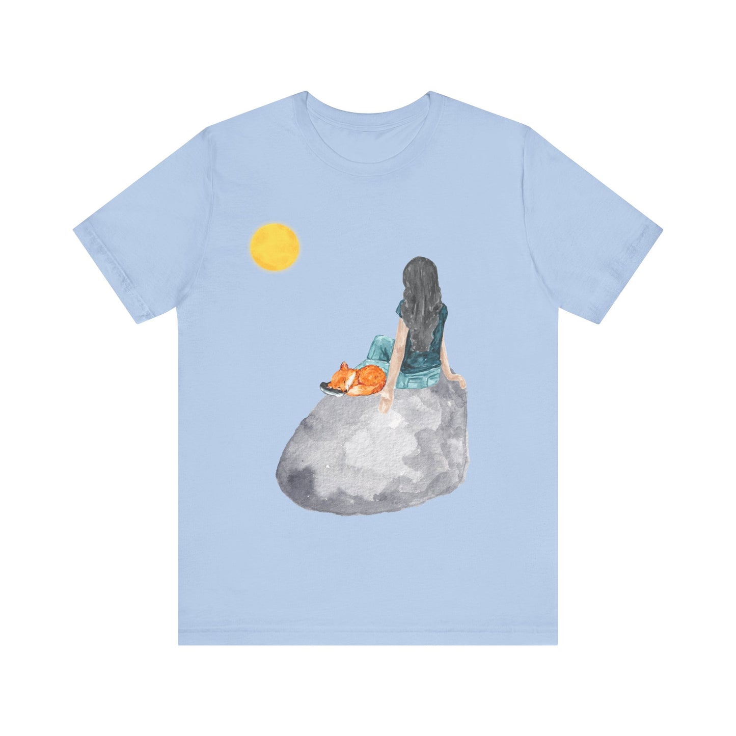 A Girl, A Fox and the Moon Unisex Jersey Short Sleeve Tee