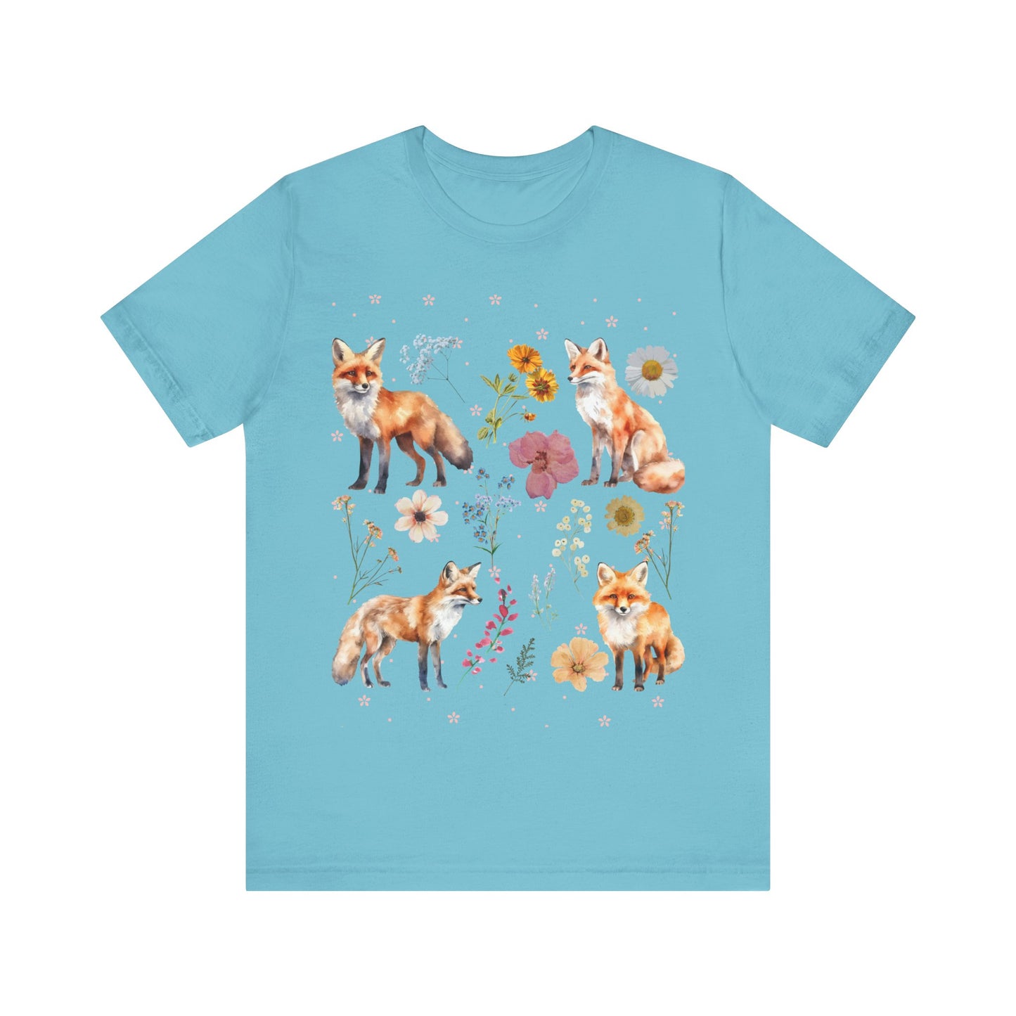 Flower Foxes Unisex Jersey Short Sleeve Tee