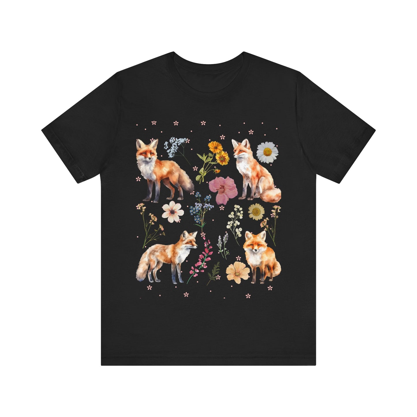 Flower Foxes Unisex Jersey Short Sleeve Tee