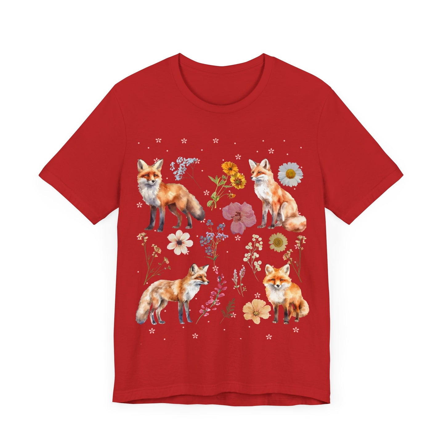 Flower Foxes Unisex Jersey Short Sleeve Tee